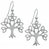 Silver Trinity Tree of Life Earrings