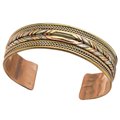 Copper and Brass Cuff Bracelet: Healing Braid - DZI (J)