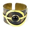 Handcrafted Onyx Note Cuff - Brass Images (C)