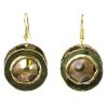 Encircled Spots Brass Earrings - Brass Images (E)