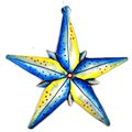 Hand Painted Bright Steel Drum Ornament - Croix des Bouquets (H)