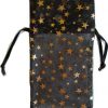 3" x 4" Black organza pouch with Gold Stars                                                                             