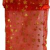3" x 4" Red organza pouch with Gold Stars                                                                               