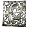 Two Birds Metal Wall Art - 11 by 12 Inches - Croix des Bouquets