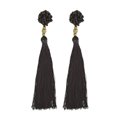 The Rosette Tassel Earring, Black - Aid Through Trade