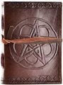 Pentagram leather blank journal w/ cord                                                                                 