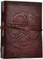 Pentagram leather blank book w/ cord                                                                                    