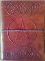 5" x 7" Pentagram leather blank book w/cord                                                                             