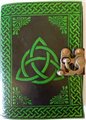 black/ green Triquetra leather blank book w/ latch                                                                      