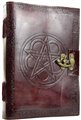 Pentagram leather blank book w/ latch                                                                                   