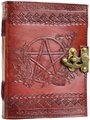 Pentagram leather blank book w/ latch                                                                                   