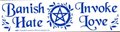 Banish Hate (Pentagram) Invoke Love bumper sticker                                                                      