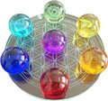 55mm 7 Chakra Flower of Life set gazing balls                                                                           