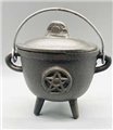 5" Cast iron cauldron w/ lid Pentagram                                                                                  