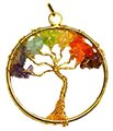 7 Chakra Tree of Life pendant gold tone                                                                                 