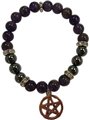 8mm Amethyst/ Hematite with Pentagram                                                                                   