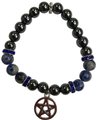 8mm Hematite (man-made)/ Sodalite with Pentagram                                                                        