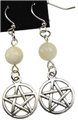 Moonstone Pentagram earrings                                                                                            