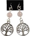 Rose Quartz Tree of Life earrings                                                                                       