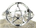 silver plated brass Pentagram ring size 7                                                                               