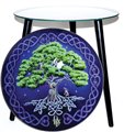 15 1/2" dia Tree of Life glass altar table                                                                              