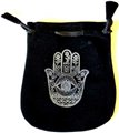 Hand of Compassion Velveteen Black Bag  5"                                                                              